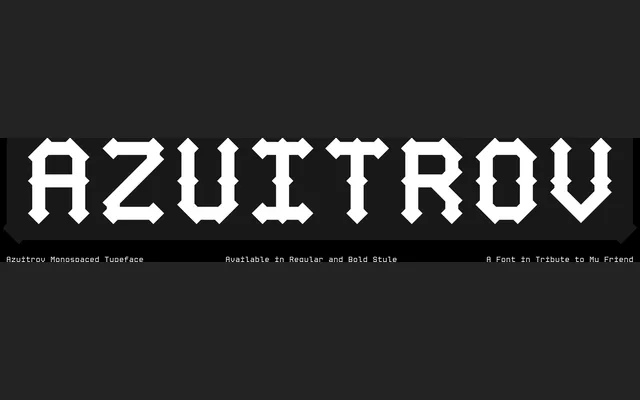 AZUITROV Monospaced specimen from Studio 2AM
