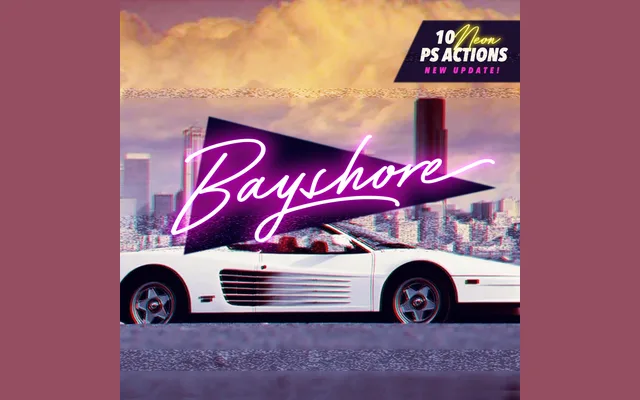 Bayshore Font + Neon Glow Styles specimen from Studio 2AM