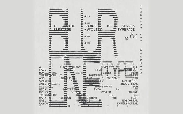 Blurline Utility Typeface specimen from Studio 2AM