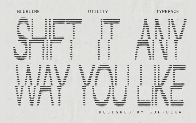 Blurline Utility Typeface specimen from Studio 2AM