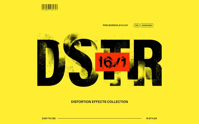 Distort Machine Photoshop Effects Collection specimen from Studio 2AM
