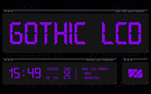 Gothic LCD specimen from Studio 2AM
