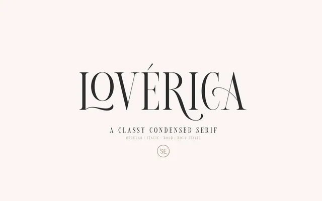 Loverica - Modern Condensed Serif specimen from Studio 2AM