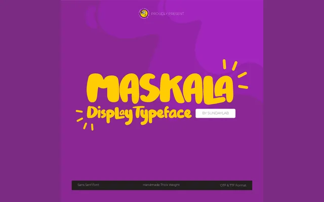 Maskala Typeface specimen from Studio 2AM