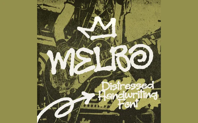 MELBO – Distressed Handwriting Font specimen from Studio 2AM