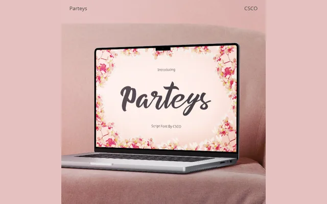 Parteys – Brush Script specimen from Studio 2AM