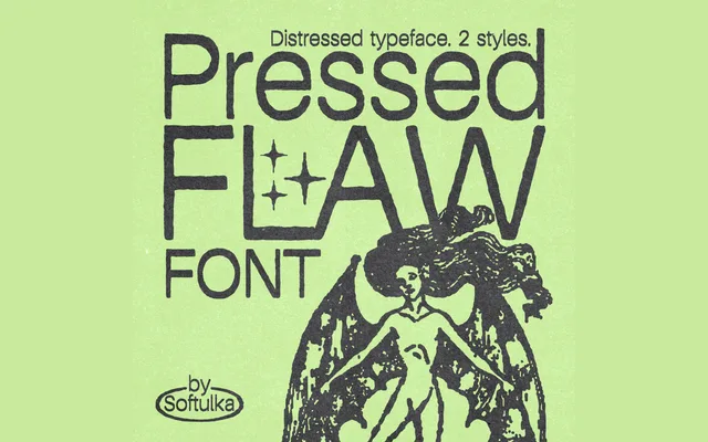 Pressed Flaws Textured Typeface specimen from Studio 2AM