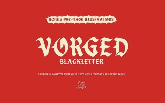 Vorged Blackletter specimen from Studio 2AM