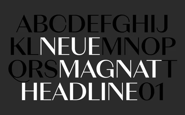 Neue Magnat Headline specimen from Studio Rene Bieder