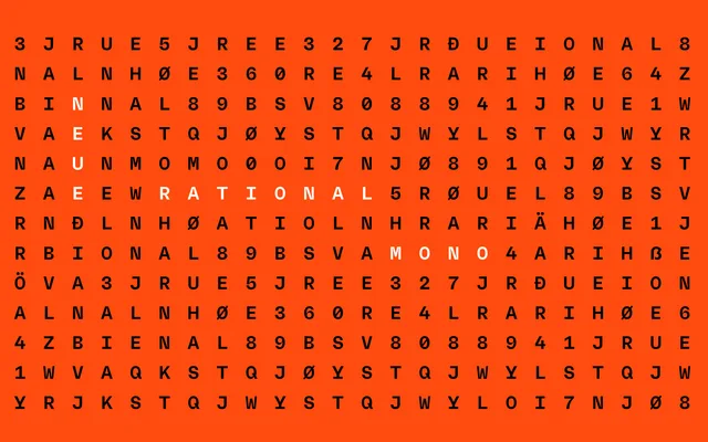 Neue Rational Mono specimen from Studio Rene Bieder
