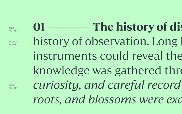 Quaria Text specimen from Studio Rene Bieder