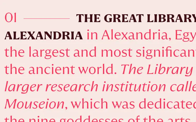 Quaria Text specimen from Studio Rene Bieder