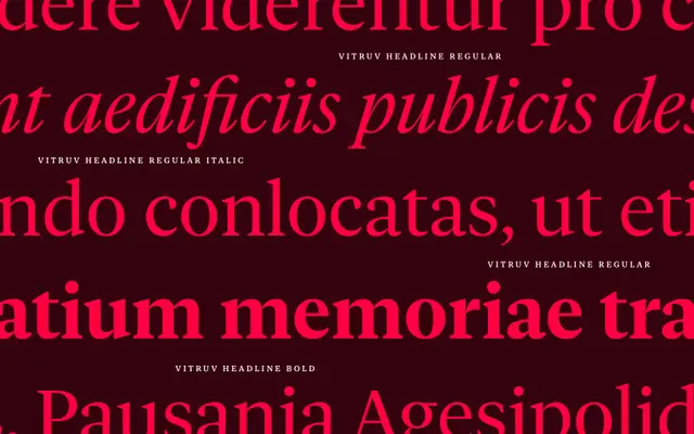 Vitruv Headline specimen from Studio Rene Bieder