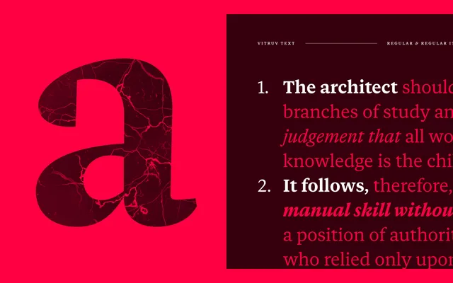 Vitruv Text specimen from Studio Rene Bieder