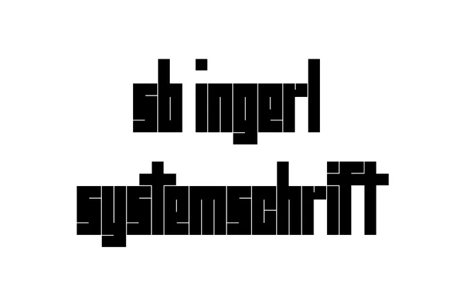 SB Ingerl Systemschrift specimen from Studio Sascha Bente