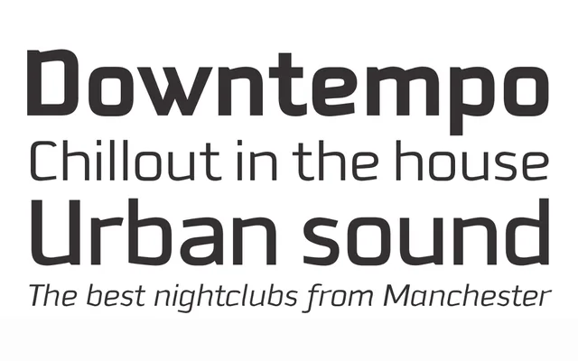 Downtempo specimen from Sudtipos