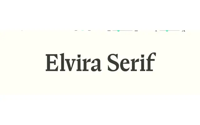 Elvira Serif specimen from Sudtipos