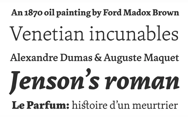 Epica Serif specimen from Sudtipos