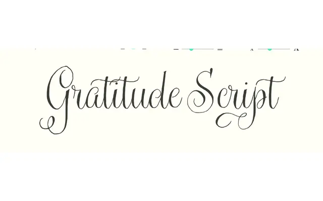 Gratitude Script specimen from Sudtipos