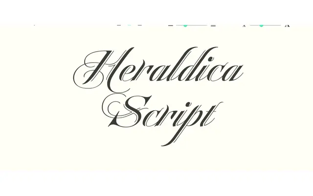 Heraldica Script specimen from Sudtipos