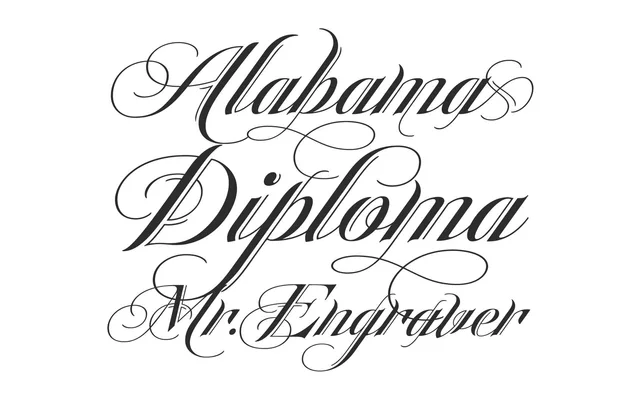 Heraldica Script specimen from Sudtipos
