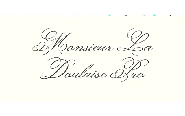 Monsieur La Doulaise Pro specimen from Sudtipos