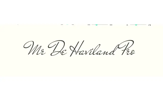 Mr De Haviland Pro specimen from Sudtipos
