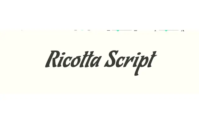 Ricotta Script specimen from Sudtipos