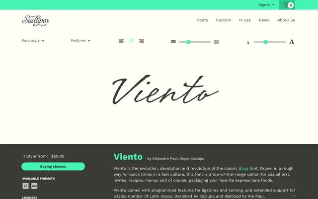 Viento specimen from Sudtipos