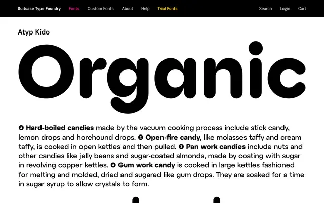 Atyp Kido specimen from Suitcase Type Foundry