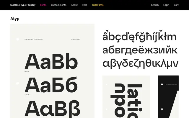 Atyp specimen from Suitcase Type Foundry