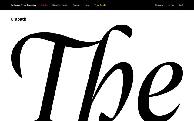 Crabath specimen from Suitcase Type Foundry