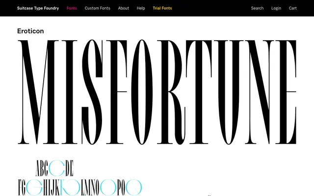Eroticon specimen from Suitcase Type Foundry