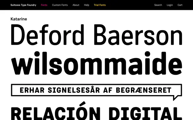 Katarine specimen from Suitcase Type Foundry