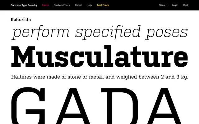 Kulturista specimen from Suitcase Type Foundry