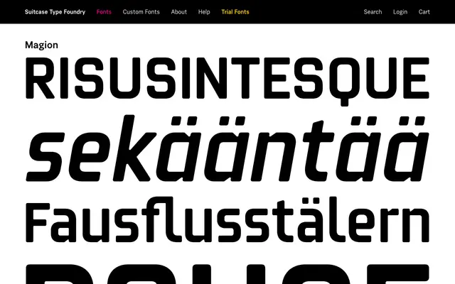 Magion specimen from Suitcase Type Foundry