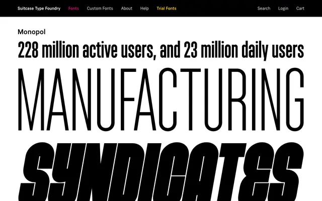 Monopol specimen from Suitcase Type Foundry