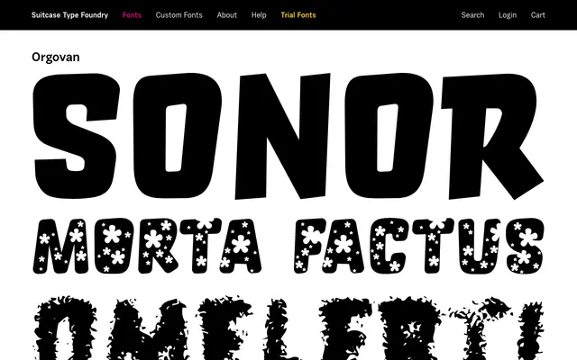 Orgovan specimen from Suitcase Type Foundry