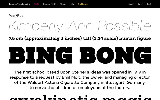Pepi/Rudi specimen from Suitcase Type Foundry
