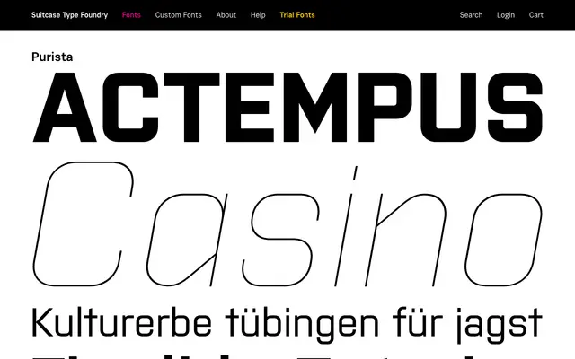 Purista specimen from Suitcase Type Foundry