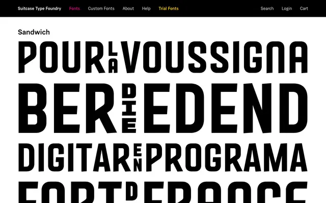 Sandwich specimen from Suitcase Type Foundry