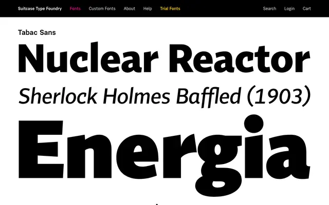 Tabac Sans specimen from Suitcase Type Foundry