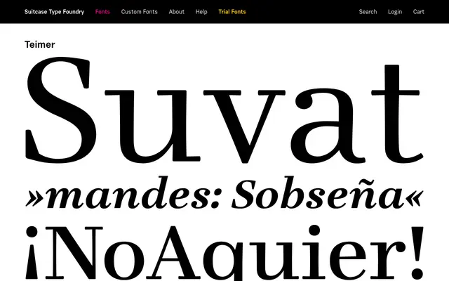Teimer specimen from Suitcase Type Foundry