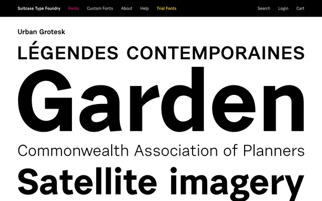 Urban Grotesk specimen from Suitcase Type Foundry