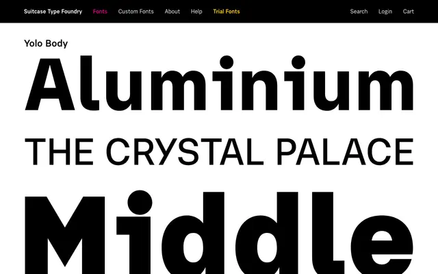 Yolo Body specimen from Suitcase Type Foundry