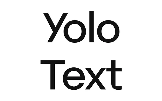 Yolo Text specimen from Suitcase Type Foundry