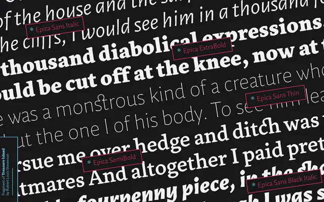 Epica Pro specimen from Sumotype