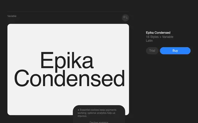 Epika Condensed specimen from Superior Type