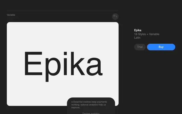 Epika specimen from Superior Type