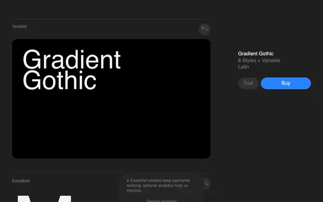 Gradient Gothic specimen from Superior Type